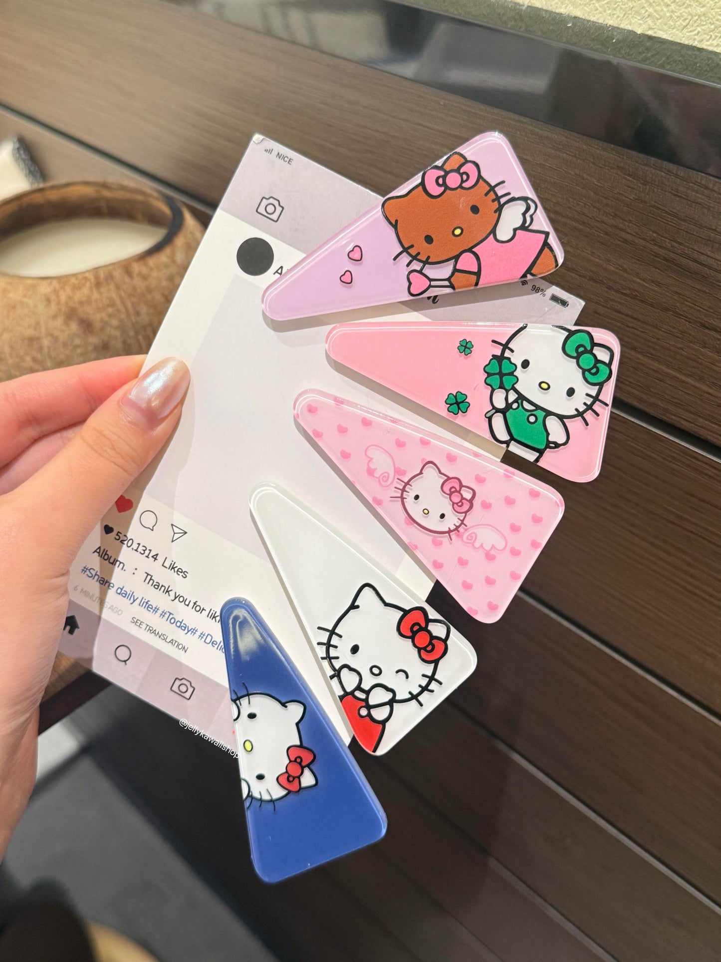 Hellokitty Triangular Hairpin 5PCS