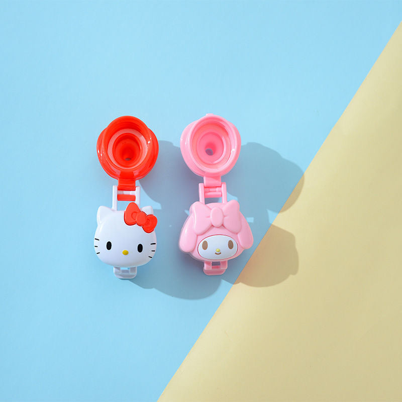 Hello Kitty Straw Flip Lid Cap Wide Mouth Water Bottle Fully Sealed Straw  Cover Cartoon Cute Sport Bottle Accessory Camping Tool
