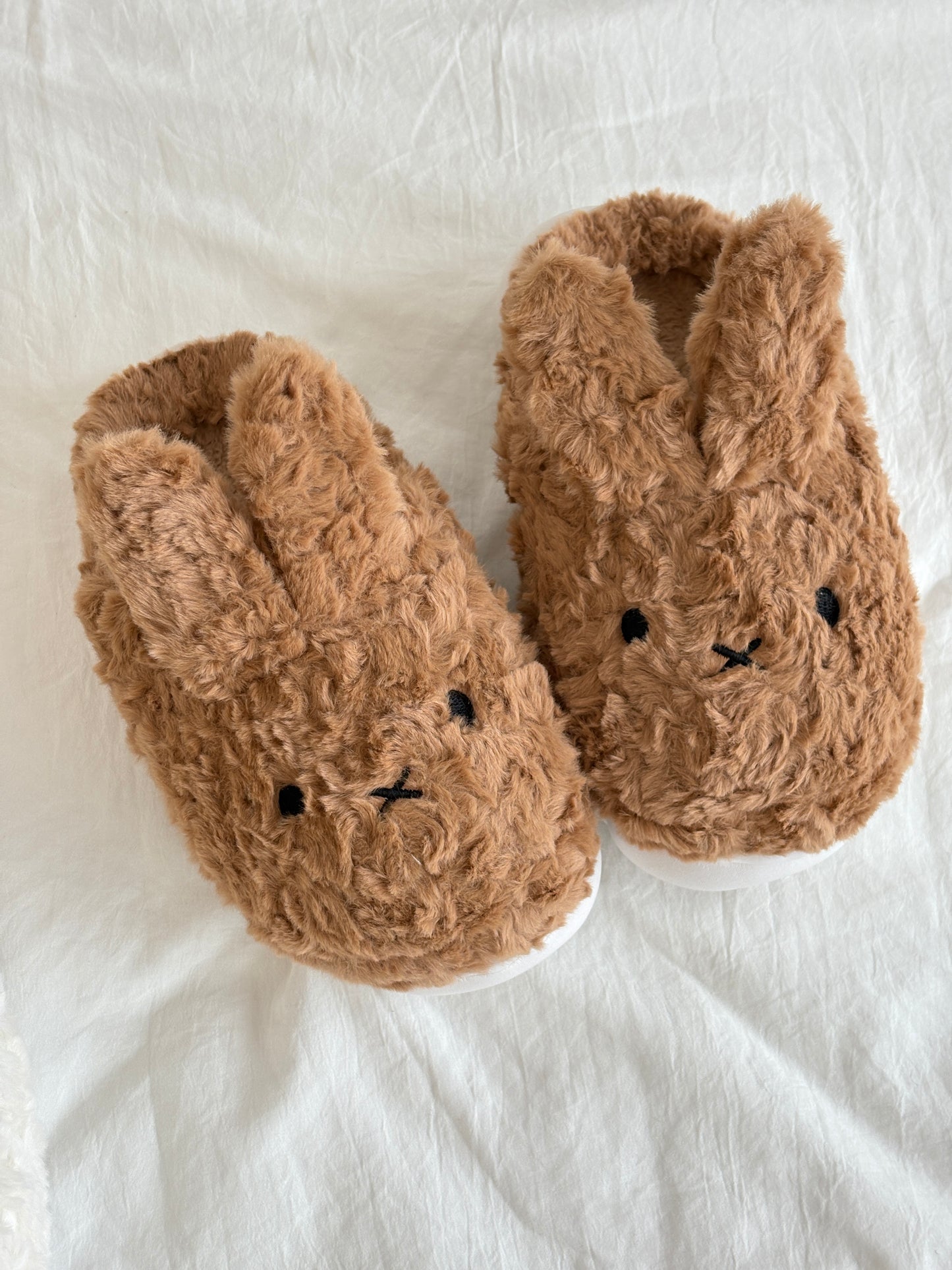Bunny Fluffy Fuzzy Scuff Slippers Soft Comfy Memory Foam Non-slip Indoor House Shoes