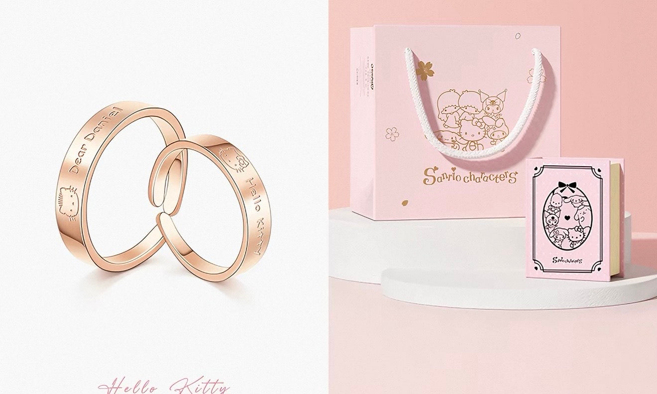 Hello Kitty & Daniel Couple's Open Rings