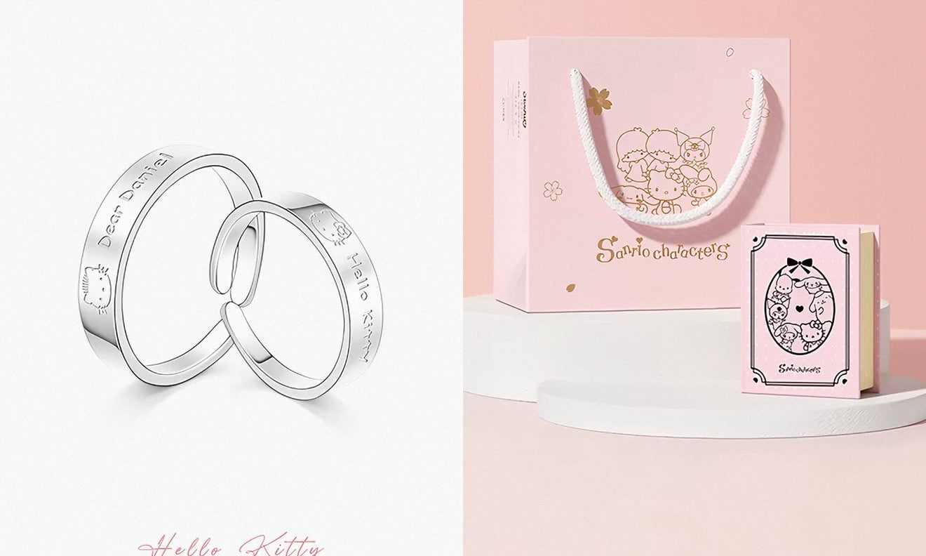 Hello Kitty & Daniel Couple's Open Rings