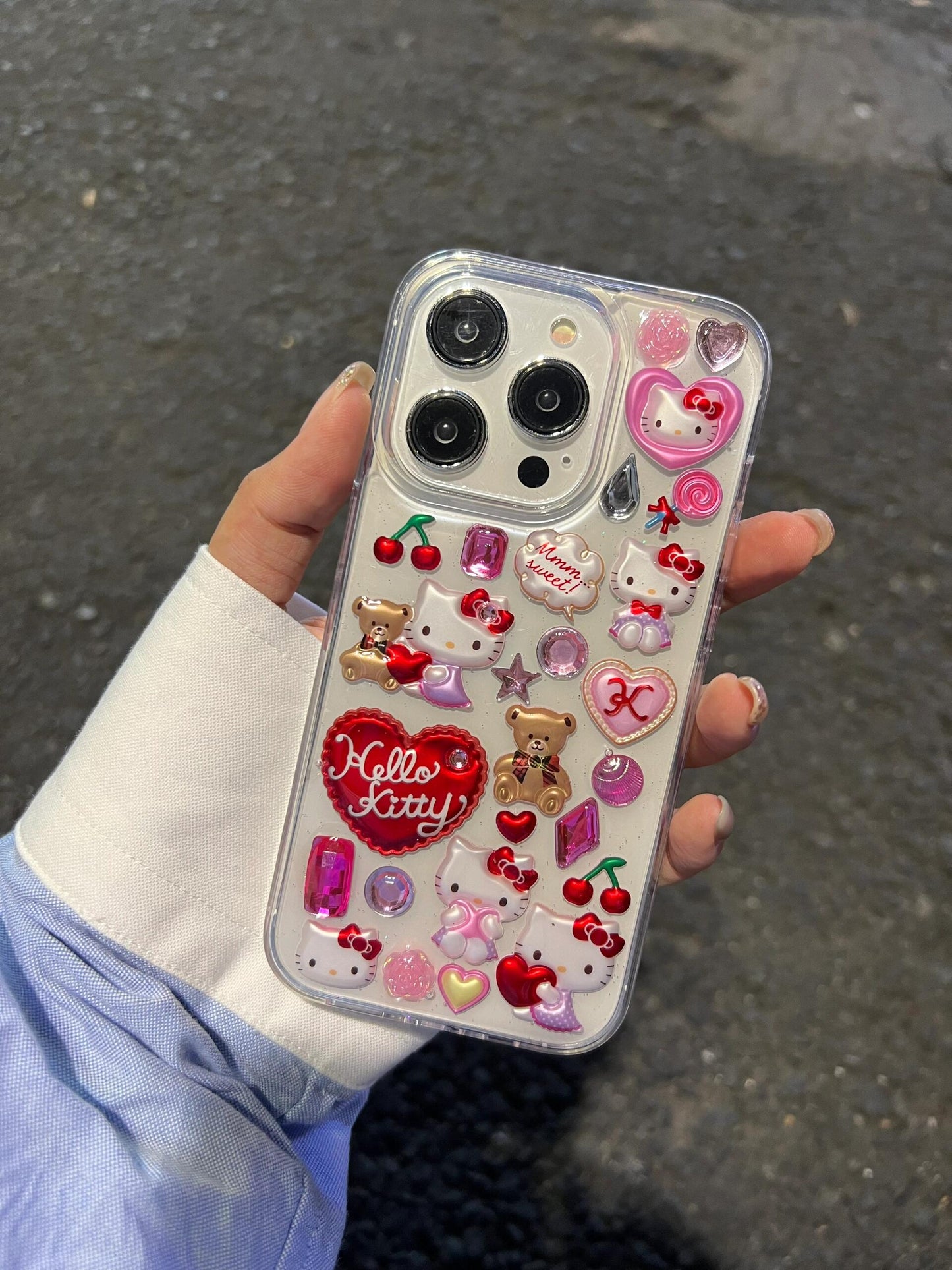 Hellokitty Handmade Stickers Cute Kawaii Phone Case