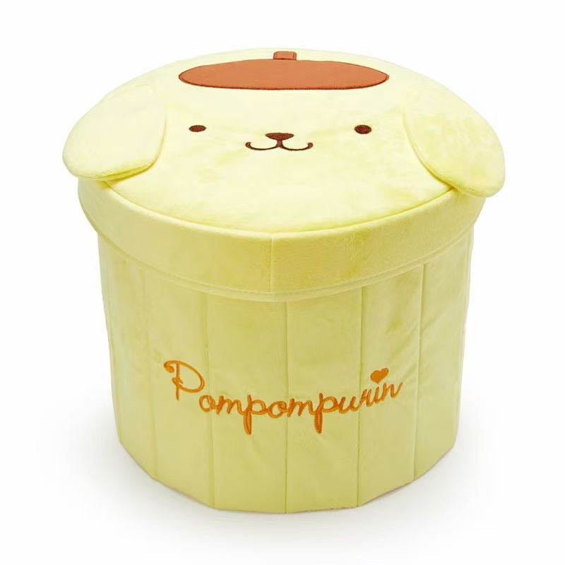 Sanrio Kawaii Collapsible Storage Bin Cute Cylindrical Storage Box Foldable Baskets Kawaii Office Desk Organizer Cute Room Decor