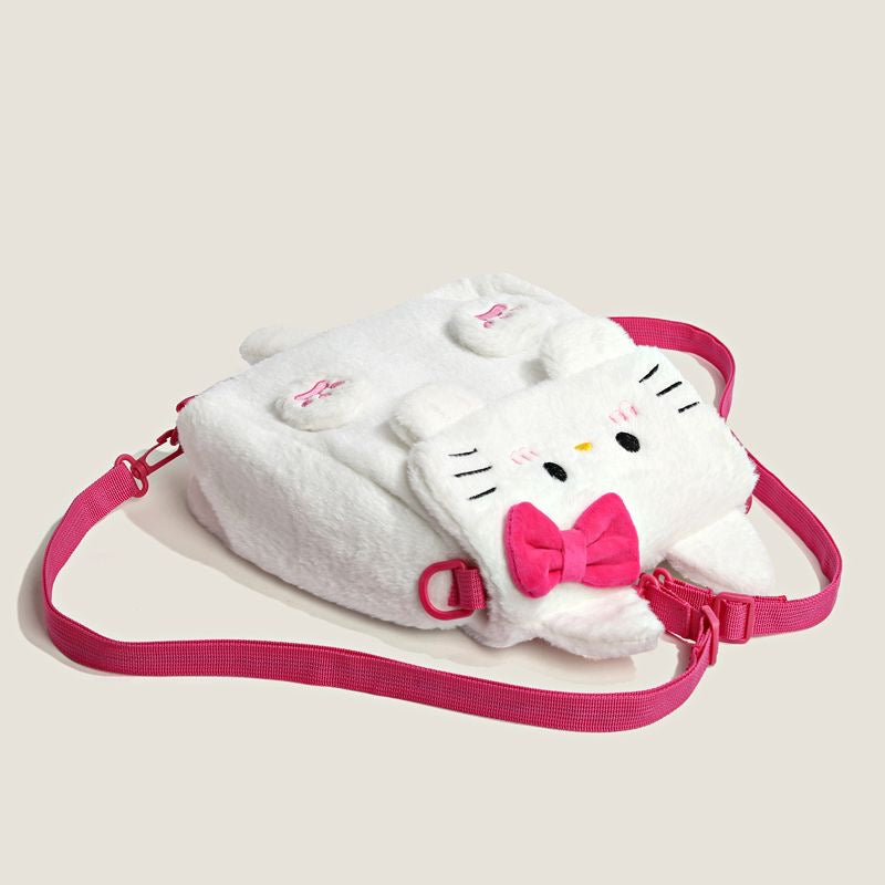 Hellokitty Kawaii Plush Mini Backpack Furry Bag