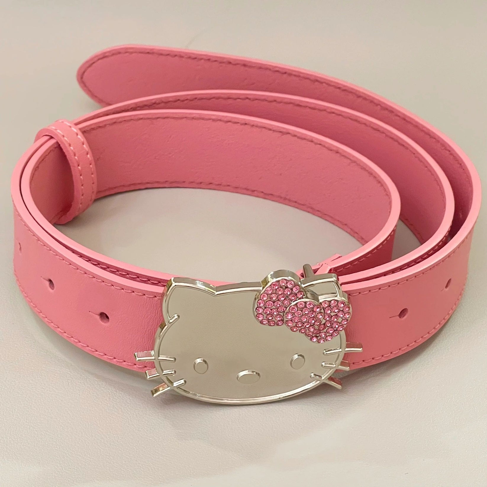 KT Rhinestone Belt Y2k Belt Cowgirl Leather Belt for Women jellykawaii