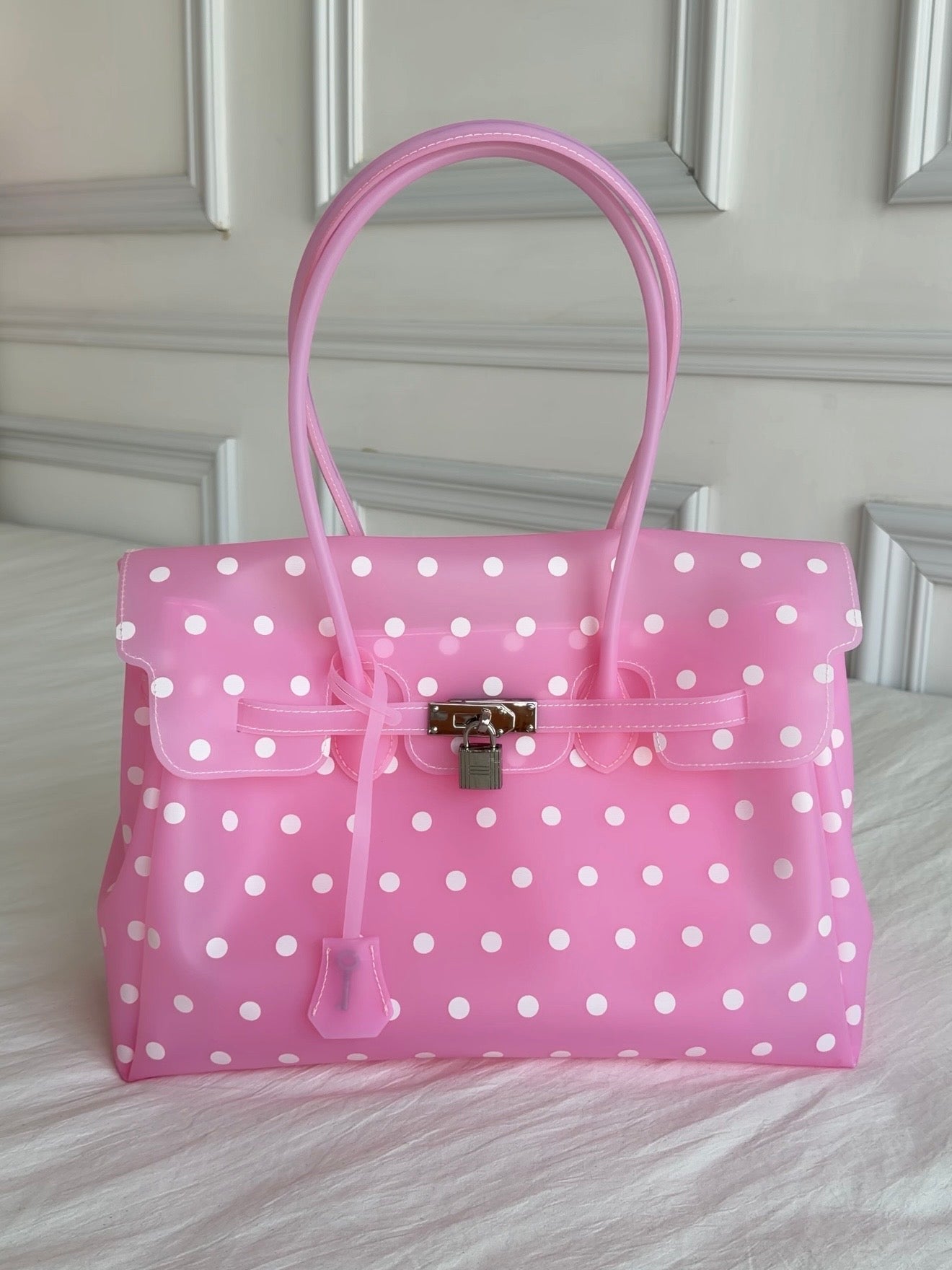 Girly Polka Dots Jelly Tote Shoulder Bag