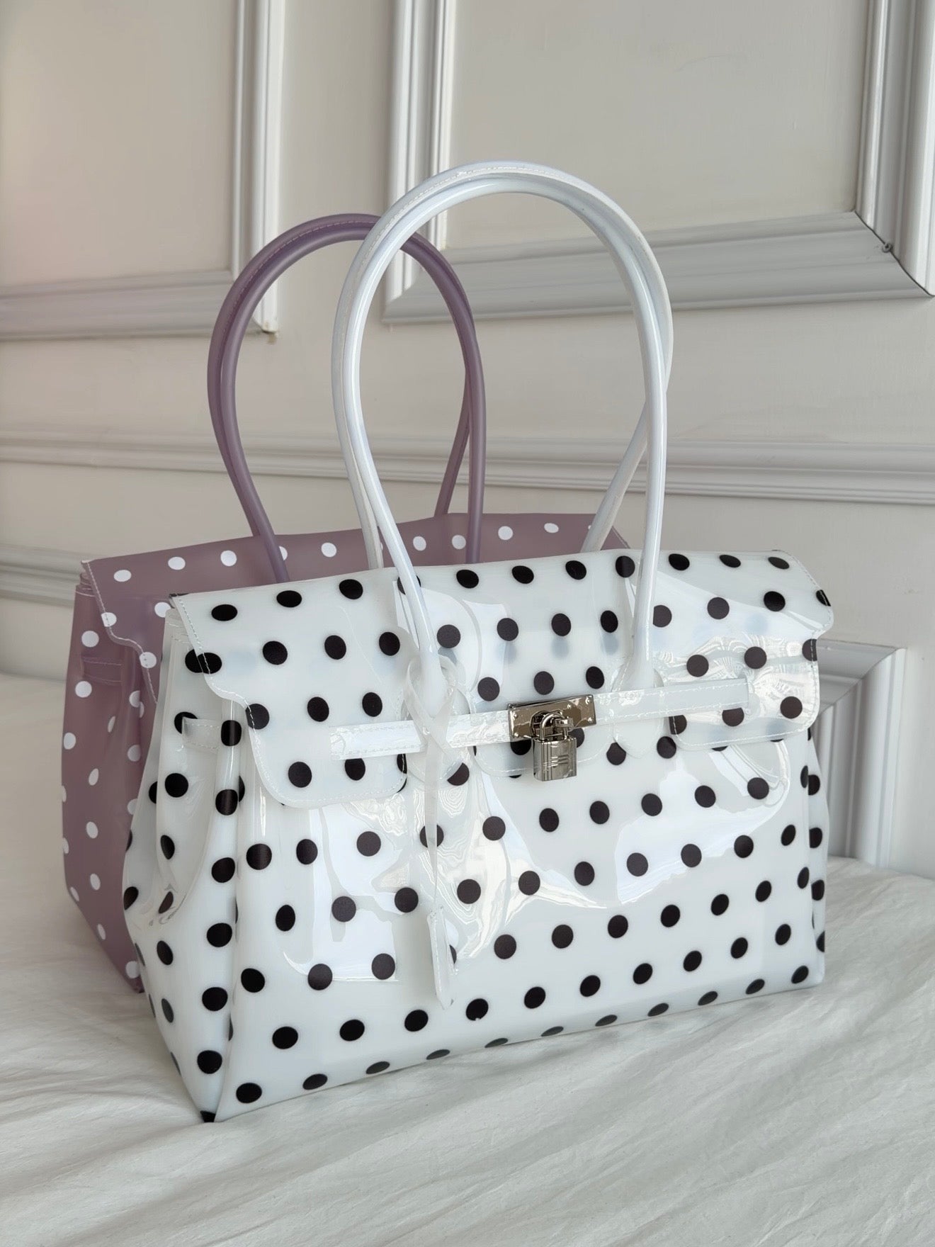Girly Polka Dots Jelly Tote Shoulder Bag