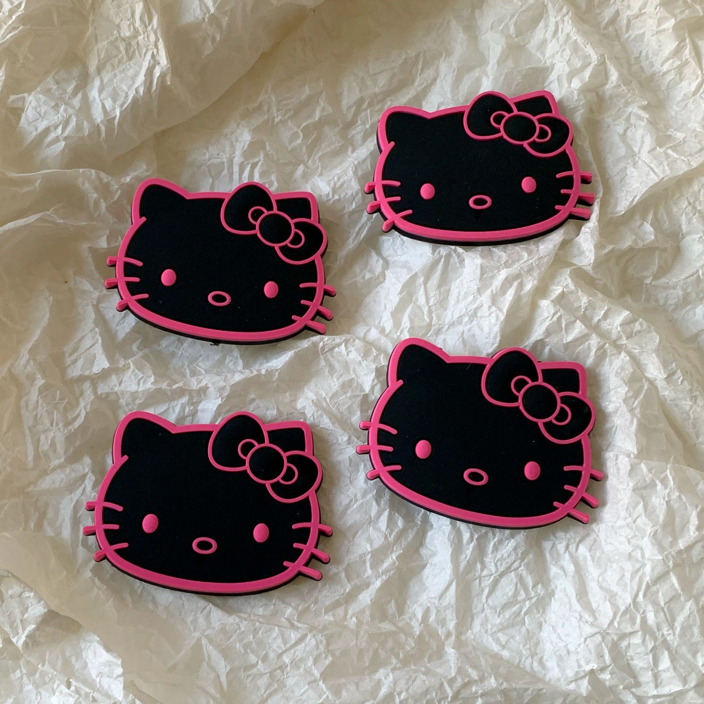 Black Hellokitty Sanrio Hair clips｜4 Count (Pack of 1)