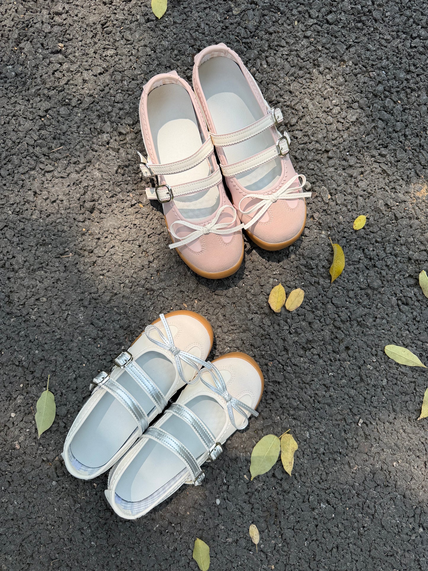 Girly Bowtie Strap Ballet Flat Shoes Mary Janes Low Top Cute Casual Lightweight Shoes