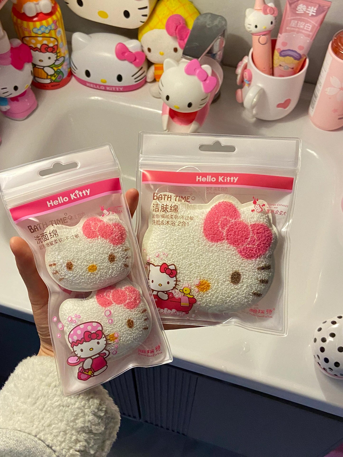 Hellokitty Sponge for Bathing Cute Shapes Bath Sponges