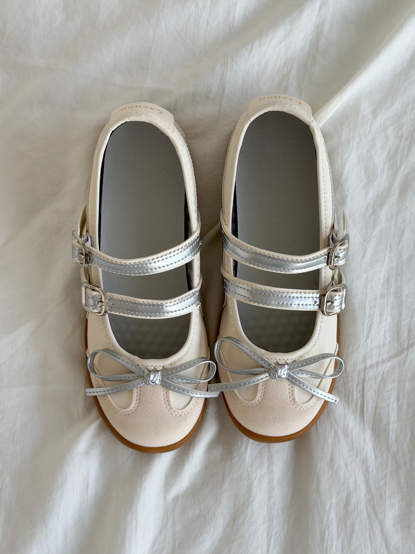 Girly Bowtie Strap Ballet Flat Shoes Mary Janes Low Top Cute Casual Lightweight Shoes