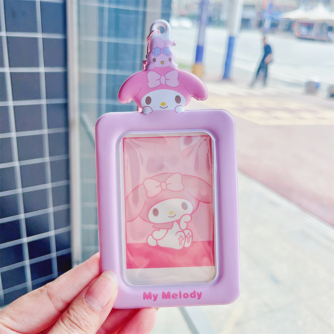 Sanrio ID Badge Holder Cute Credit Card Case with  Keychain for Students Teens Boys Girls Staff Women