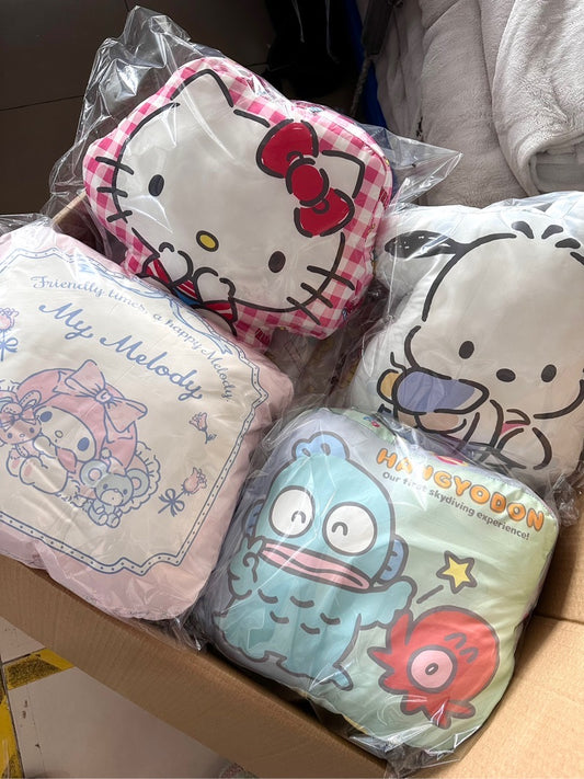 Sanrio Cushion Kawaii Chair Cushions 15.4 x 15.4 inch Cute Stuff Seat Pad Comfy Lazy Sofa Office Floor Pillow for Gaming Chairs Room Decor