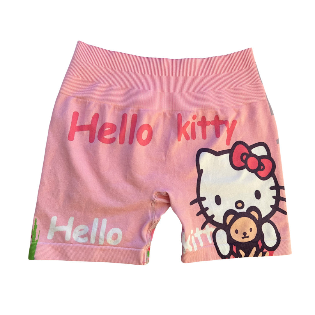 Hellokitty Cute Workout Shorts for Women Seamless Scrunch Short Gym Yoga Running Sport Active Exercise Fitness Shorts