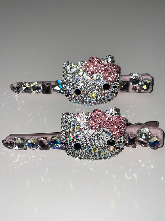 Hellokitty Handmade Diamond Sparkles Duckbill Hair Clips for Women Girls Hair Styling Tools Accessories