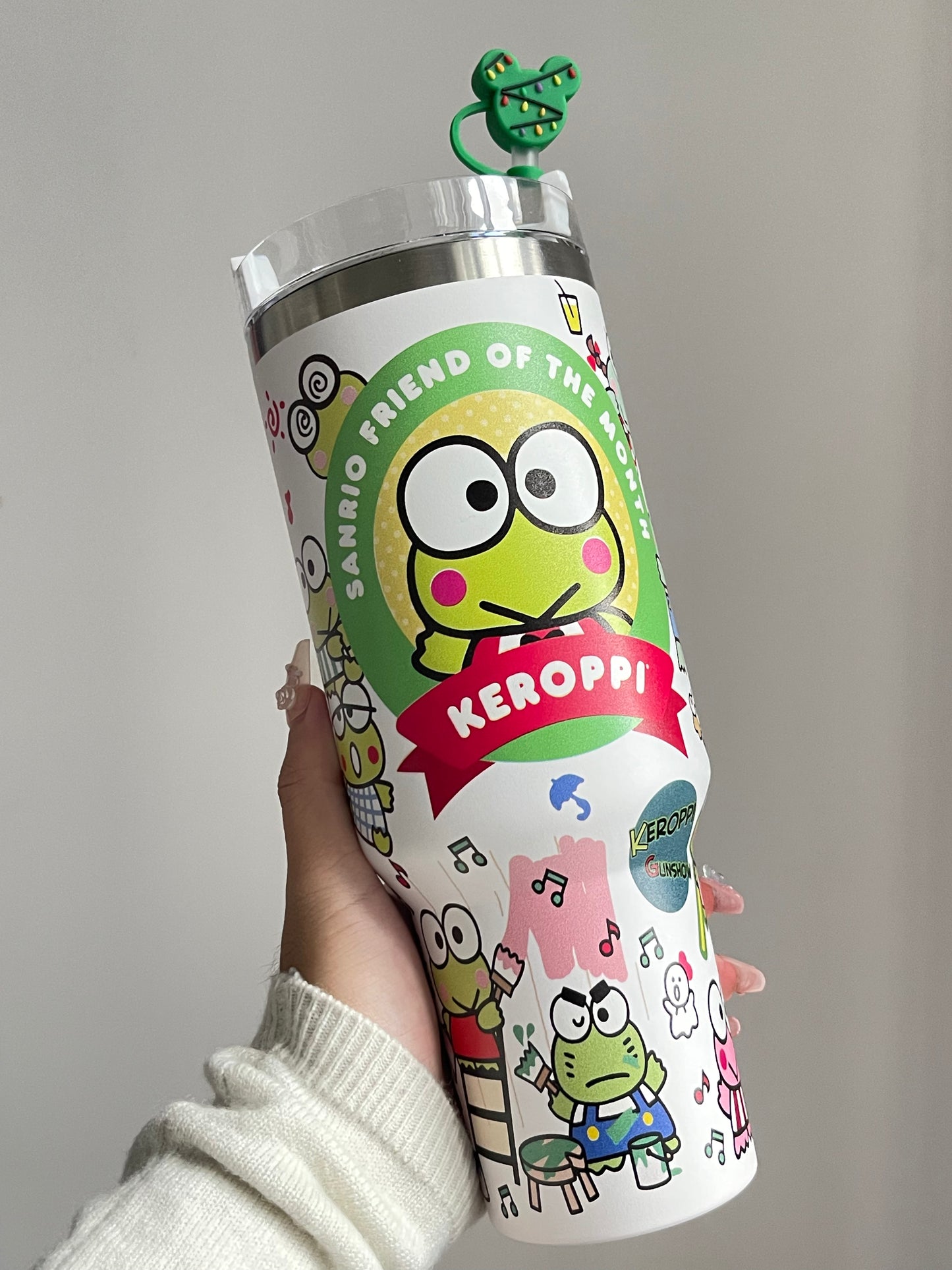 SipSweetie｜Keroppi In-Car Insulated Cup 1200 ml Tumbler with Handle Stainless Steel Insulated Cup with Lid #0022