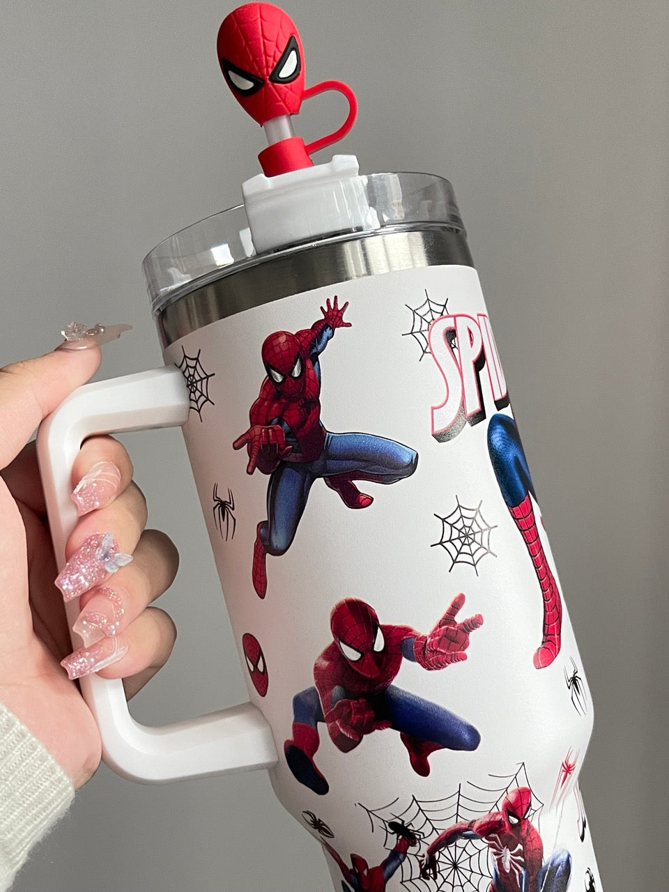 SipSweetie｜Spiderman In-Car Insulated Cup 1200 ml Tumbler with Handle Stainless Steel Insulated Cup with Lid #0013