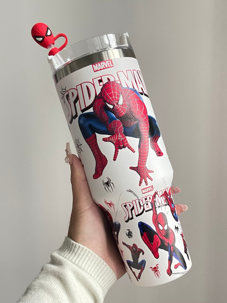 SipSweetie｜Spiderman In-Car Insulated Cup 1200 ml Tumbler with Handle Stainless Steel Insulated Cup with Lid #0013