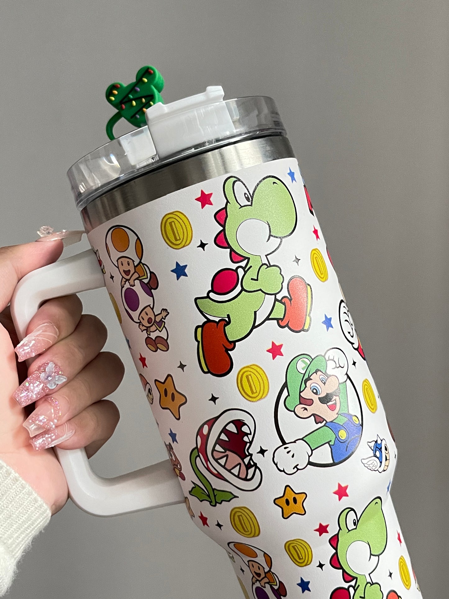 SipSweetie｜Super Mario Bros In-Car Insulated Cup 1200 ml Tumbler with Handle Stainless Steel Insulated Cup with Lid #0023