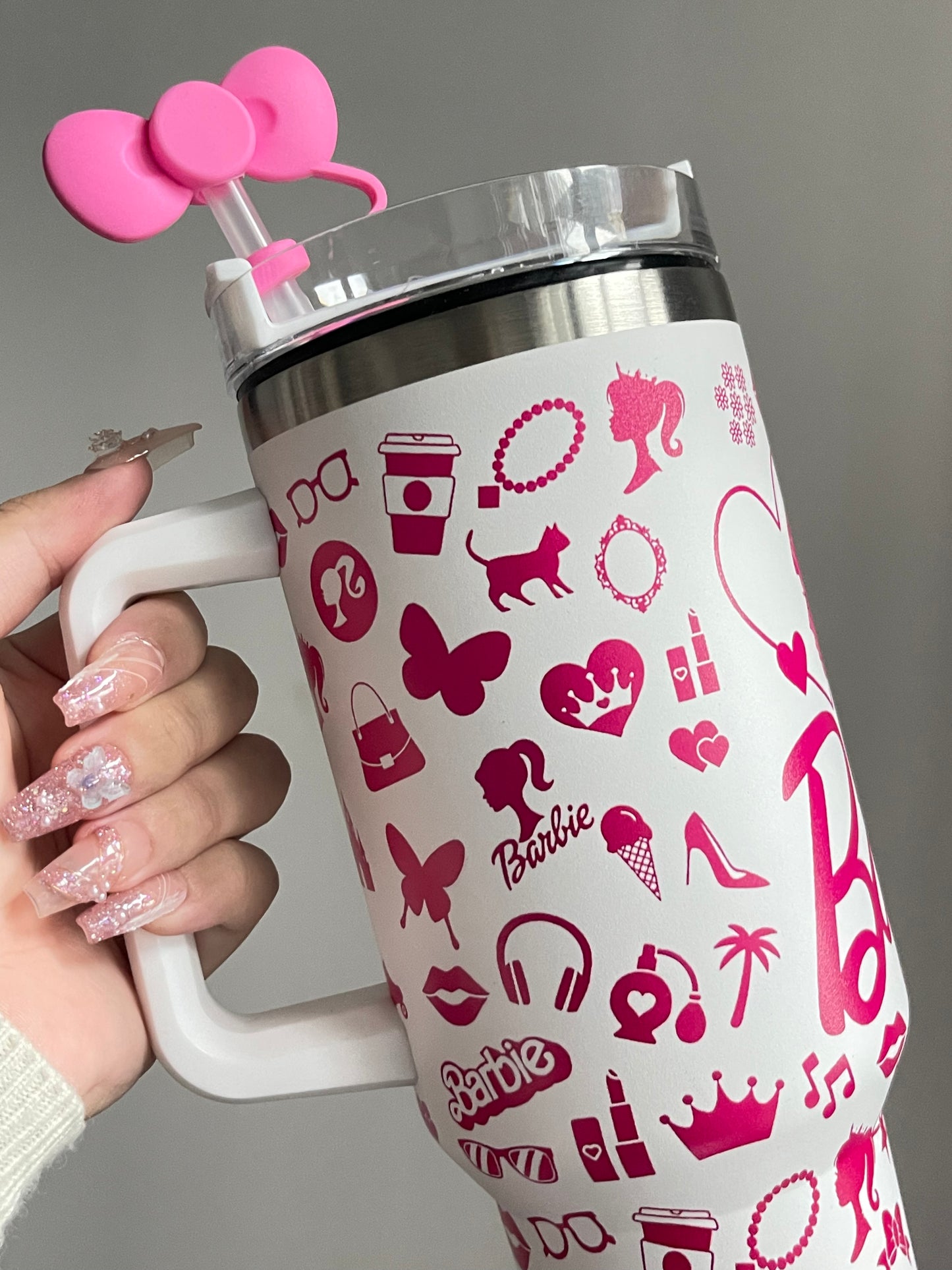 SipSweetie｜Barbie In-Car Insulated Cup 1200 ml Tumbler with Handle Stainless Steel Insulated Cup with Lid #0020