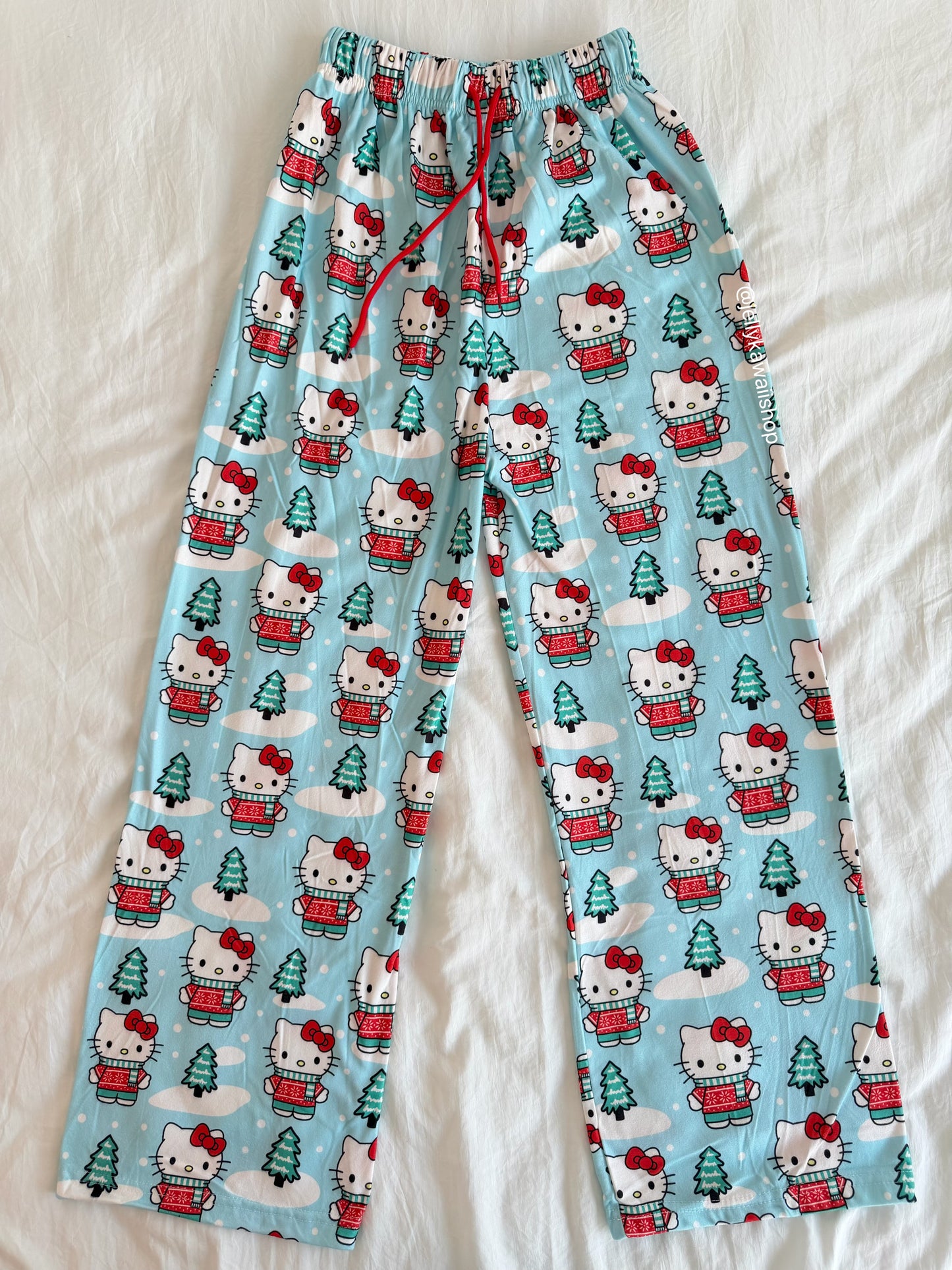 Hellokitty Christmas Pants Pajama Cute Soft Long Bottoms Women Pjs Pj Gift