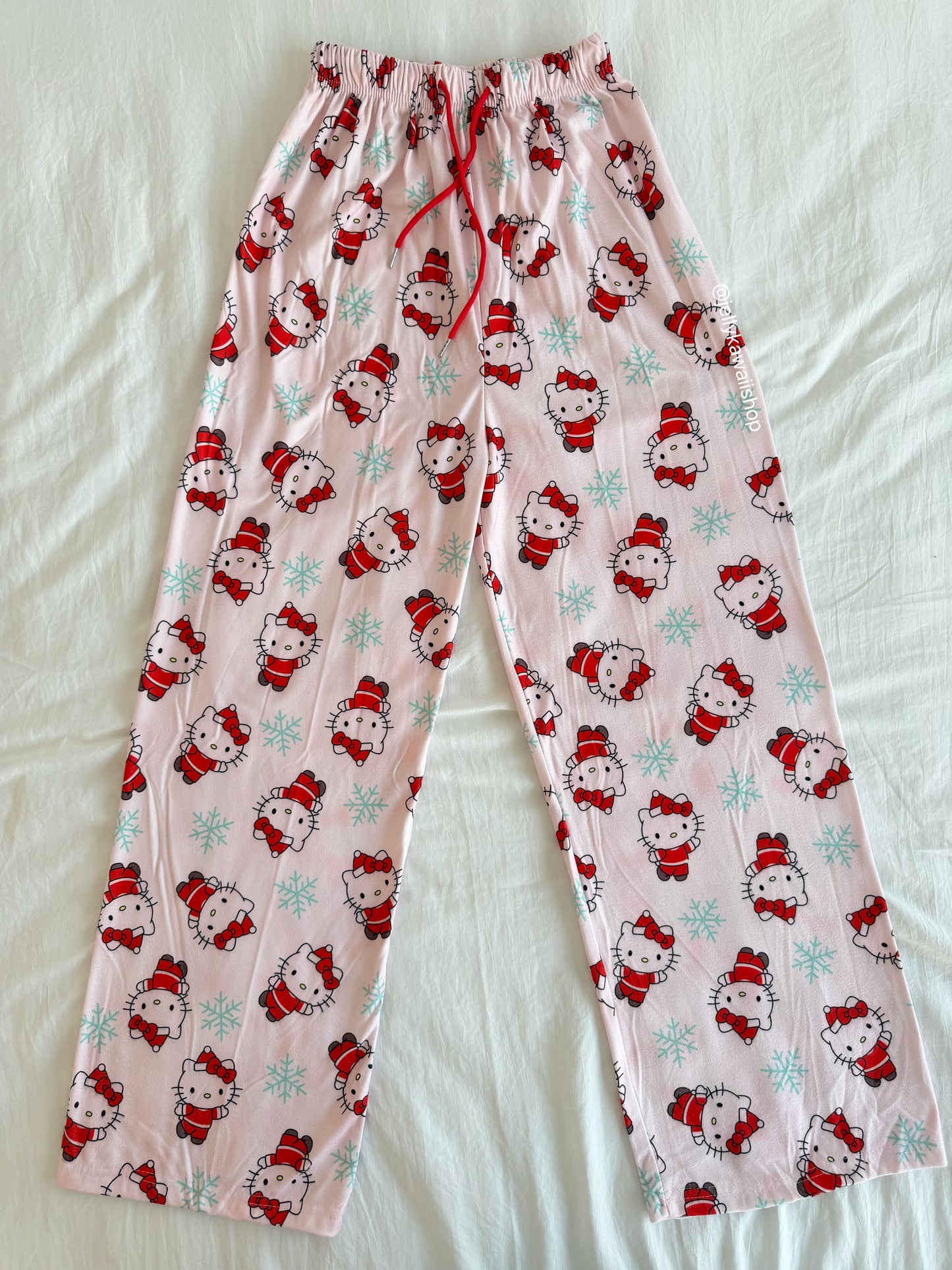 Hellokitty Christmas Pants Pajama Cute Soft Long Bottoms Women Pjs Pj Gift