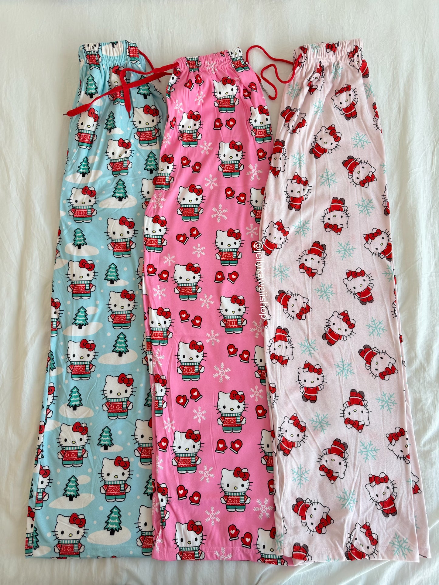 Hellokitty Christmas Pants Pajama Cute Soft Long Bottoms Women Pjs Pj Gift