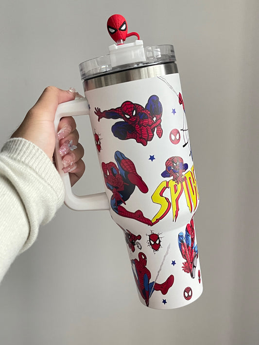 SipSweetie｜Spiderman In-Car Insulated Cup 1200 ml Tumbler with Handle Stainless Steel Insulated Cup with Lid #0009