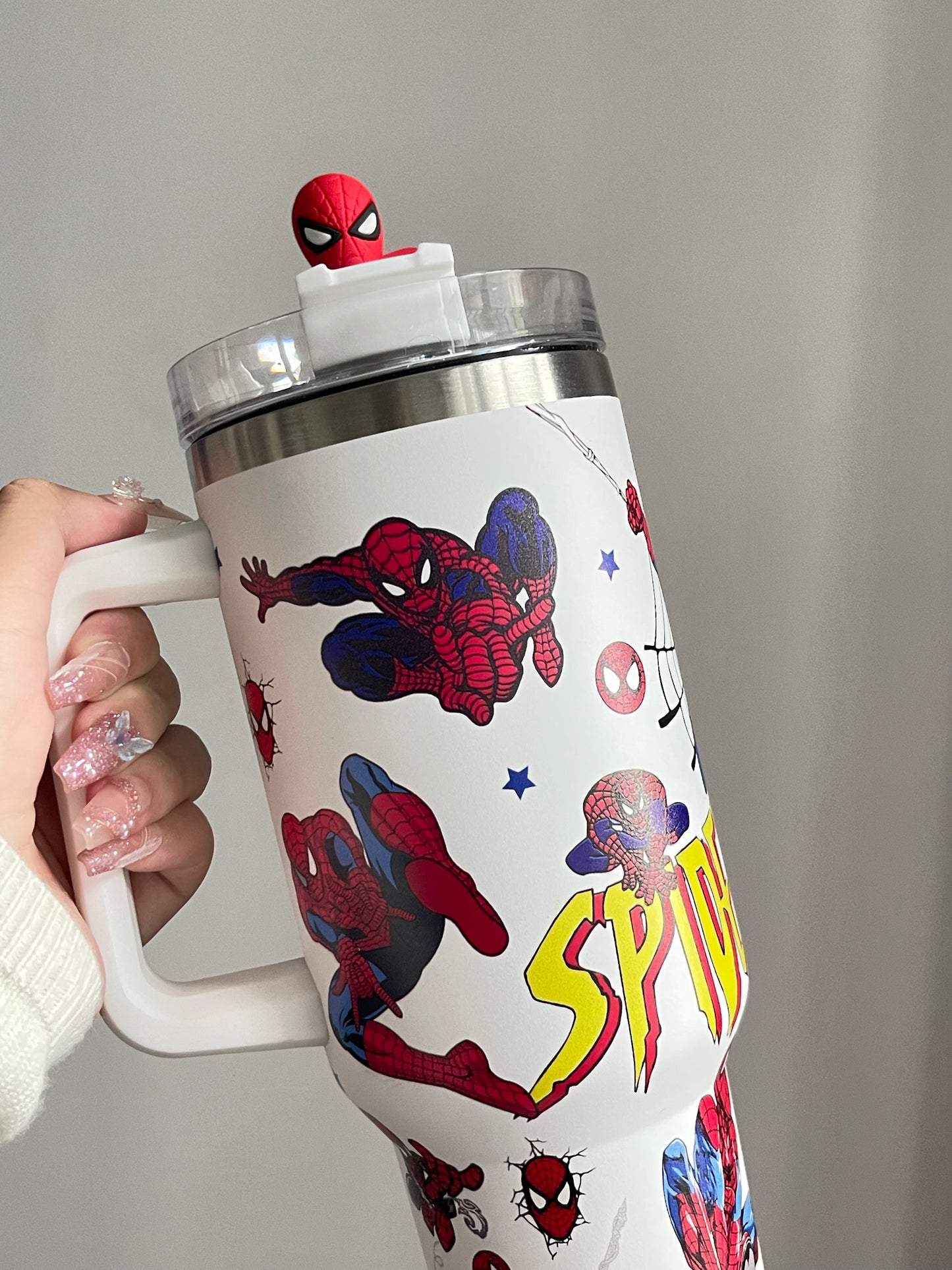 SipSweetie｜Spiderman In-Car Insulated Cup 1200 ml Tumbler with Handle Stainless Steel Insulated Cup with Lid #0009