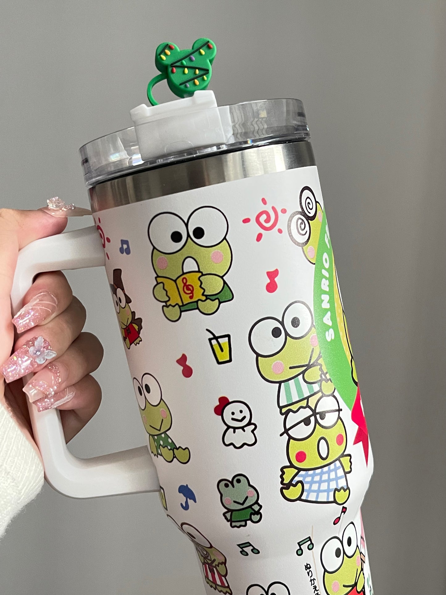 SipSweetie｜Keroppi In-Car Insulated Cup 1200 ml Tumbler with Handle Stainless Steel Insulated Cup with Lid #0022