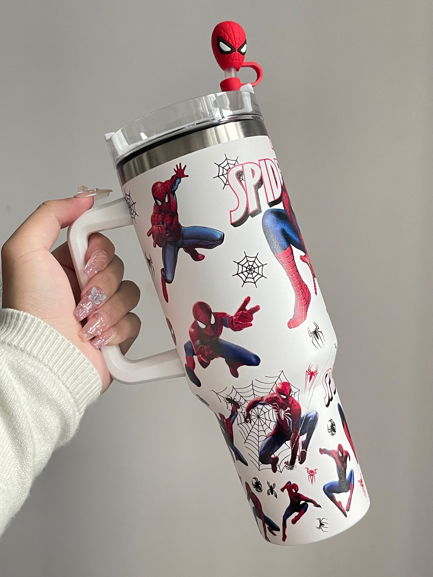 SipSweetie｜Spiderman In-Car Insulated Cup 1200 ml Tumbler with Handle Stainless Steel Insulated Cup with Lid #0013