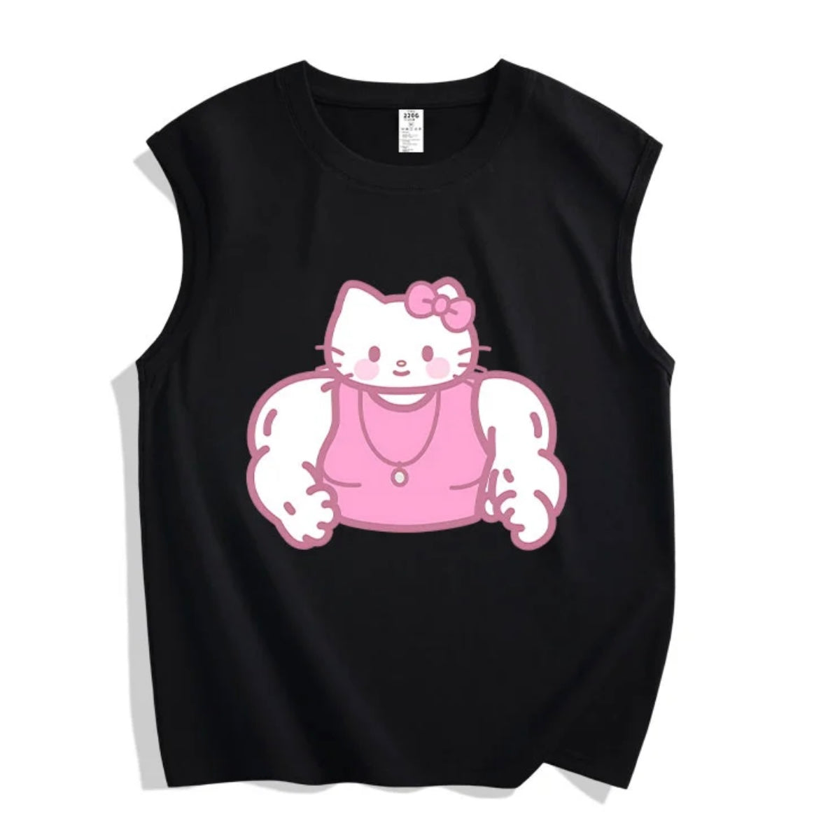 Hellokitty Sleeveless Tank Tops Casual Loose Fit T ShirtsSummer Shirts Tee