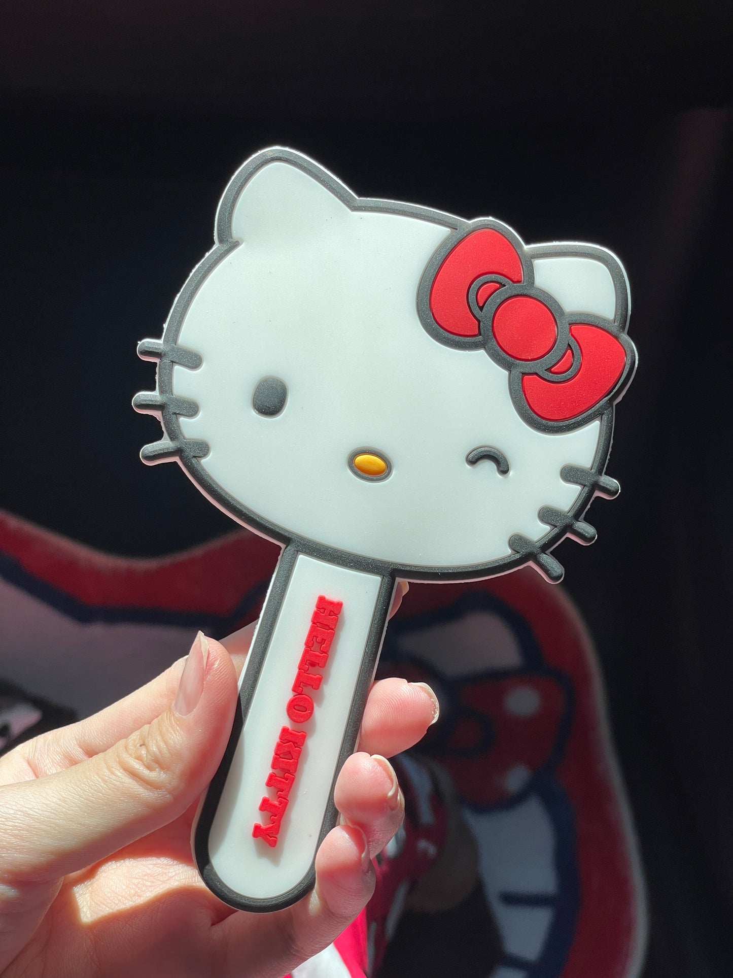 Hellokitty Travel Handheld Silicone Mirror Portable Personal Cosmetic Hand Mirror