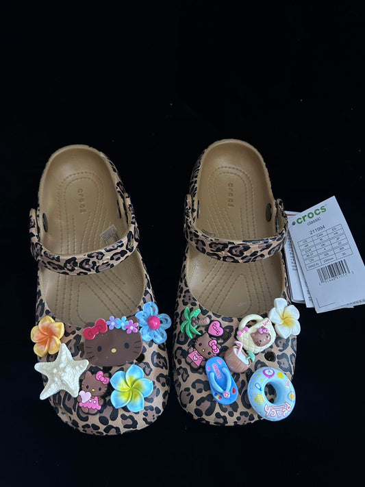 Tan Hellokitty Charms Cute Pack Pins Shoe Decoration Croc Accessories for Croc Bags Clogs Slides