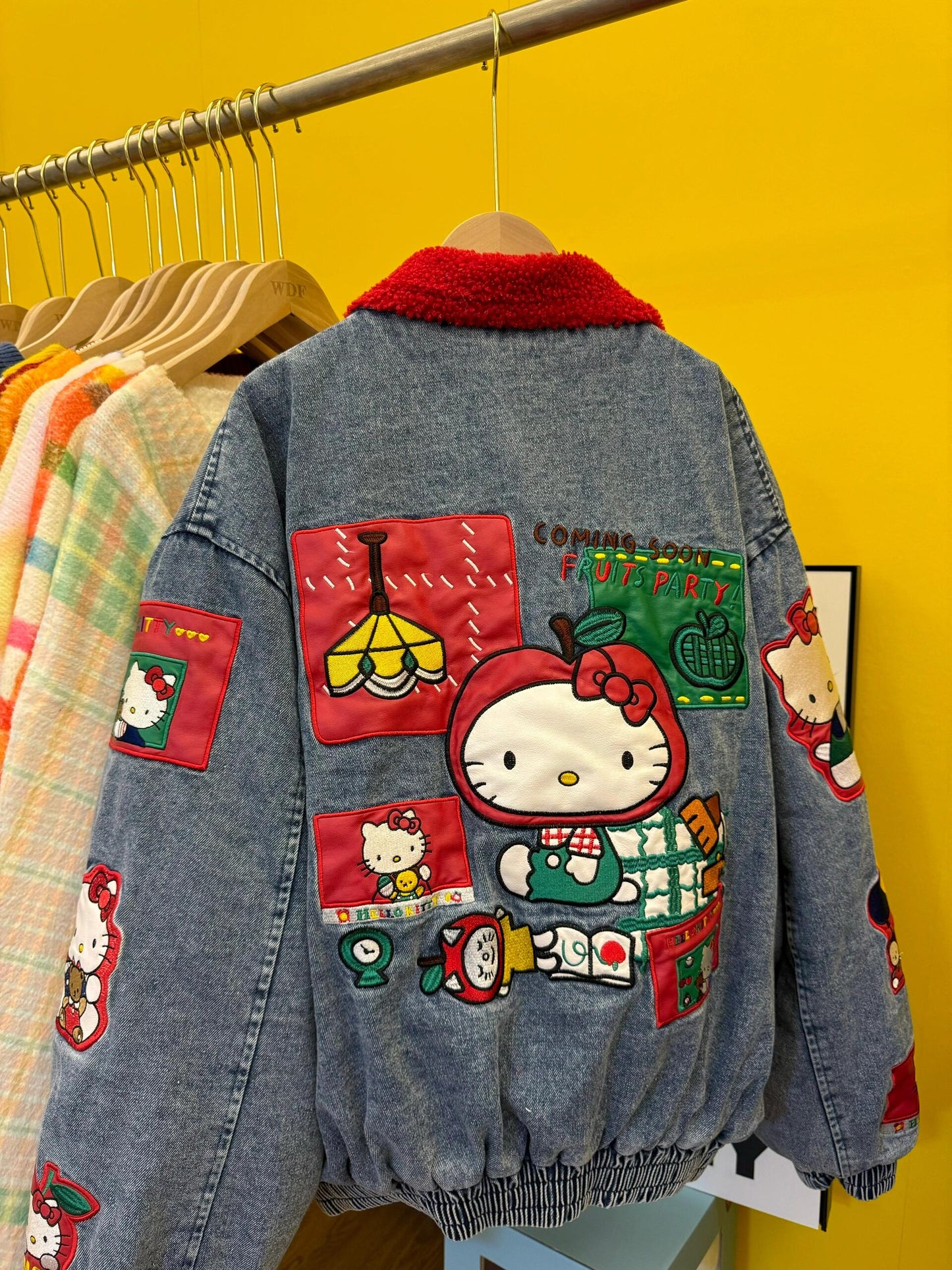 Hellokitty Embroidered Denim Jackets Fall Fashion Motorcycle Coats Winter Outfits Clothes