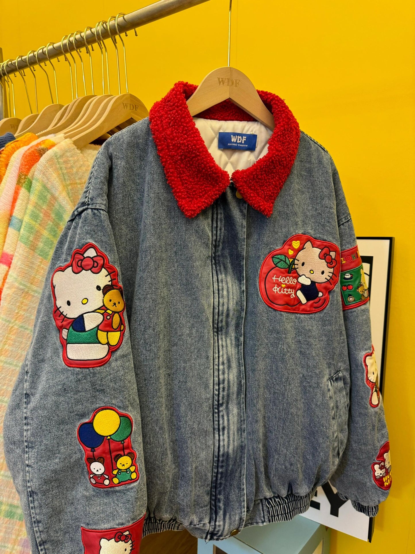 Hellokitty Embroidered Denim Jackets Fall Fashion Motorcycle Coats Winter Outfits Clothes