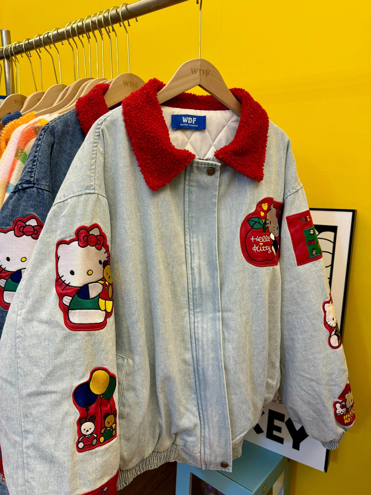 Hellokitty Embroidered Denim Jackets Fall Fashion Motorcycle Coats Winter Outfits Clothes