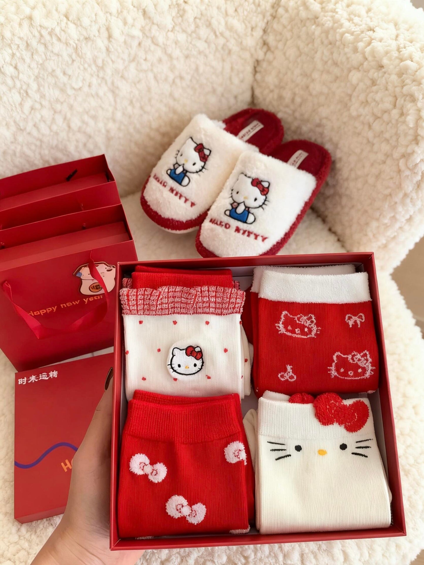 Hellokitty Women Autumn Winter Cotton Mid Calf Socks