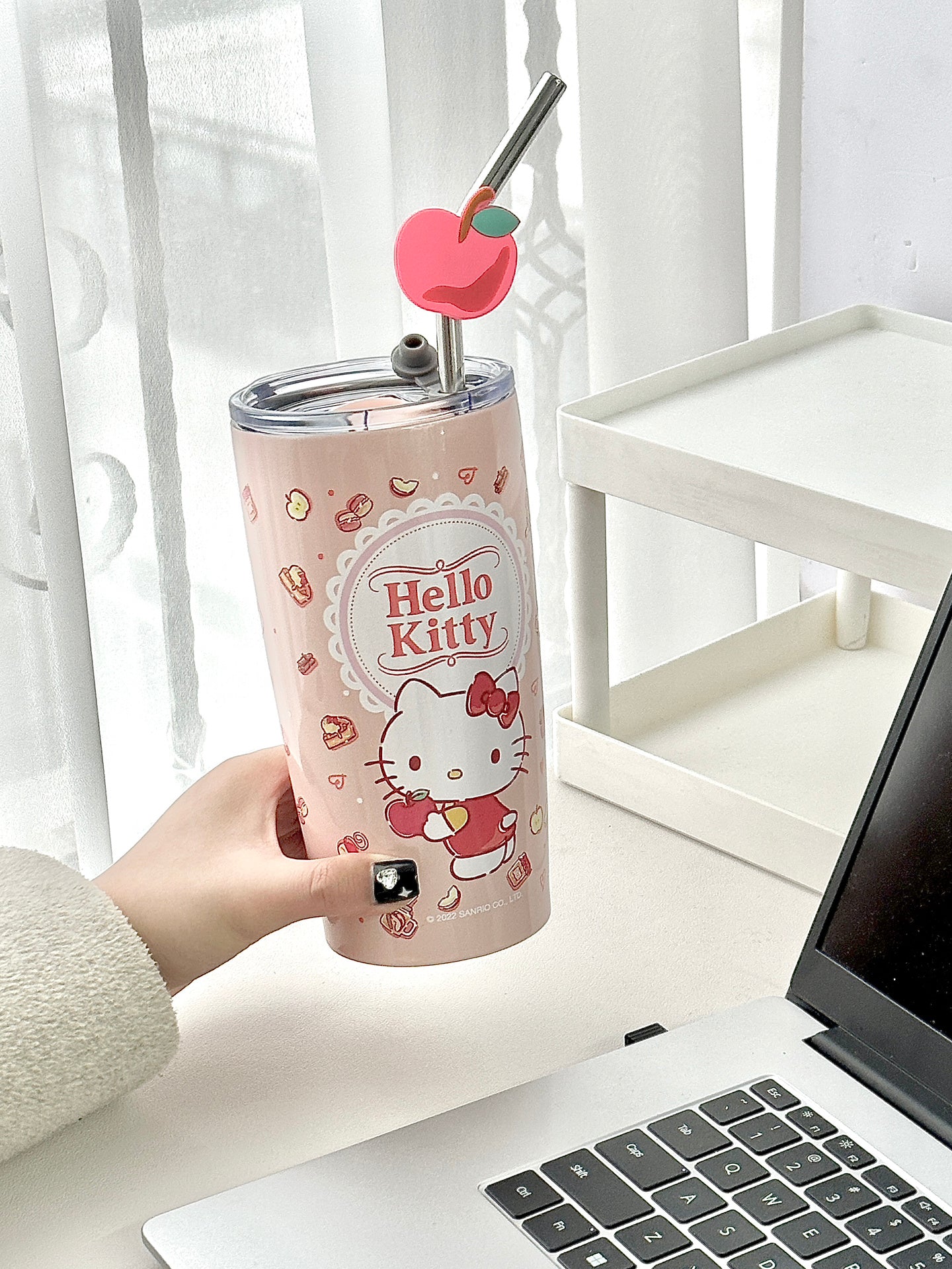 Sanrio 20oz Cup Insulated Travel Mug Bulk, Stainless Steel Tumblers with Lid and Straw, Durable Powder Coated Coffee Cups for Cold & Hot Drinks