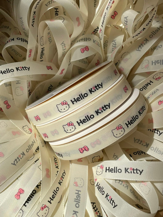 Hellokitty Satin Ribbon for Gift Wrapping Happy Birthday Party Decorations