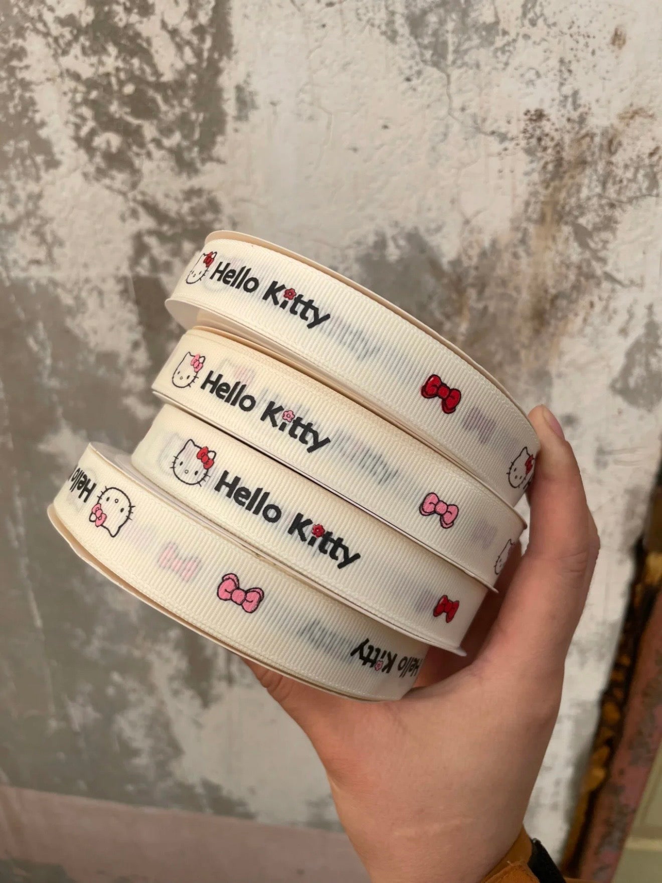 Hellokitty Satin Ribbon for Gift Wrapping Happy Birthday Party Decorations