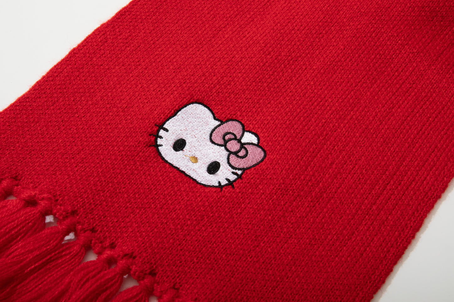 Hellokitty Long Sleeve Crew Neck Comfy Loose Oversized Knitted Pullover Sweater（Scarf Freebie）