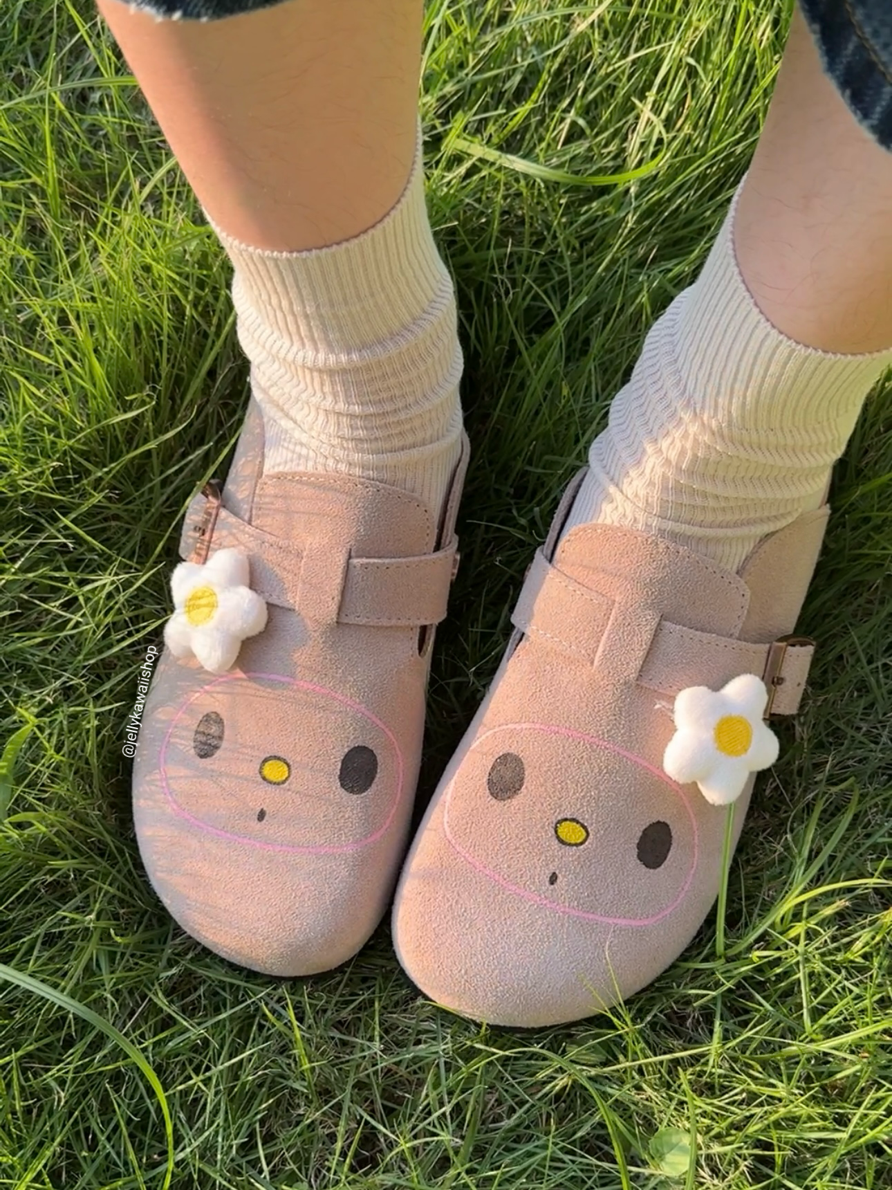 Hellokitty Suede Clogs Leather Mules Cork Footbed Sandals Potato Shoes with Arch Support