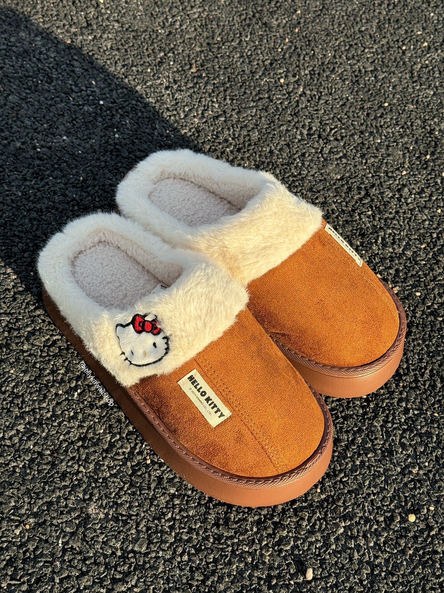 Hellokitty Fuzzy Memory Foam Slippers Fluffy Winter House Shoes Indoor and Outdoor