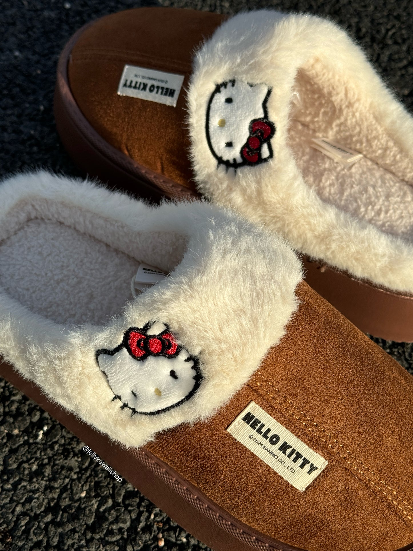 Hellokitty Fuzzy Memory Foam Slippers Fluffy Winter House Shoes Indoor and Outdoor