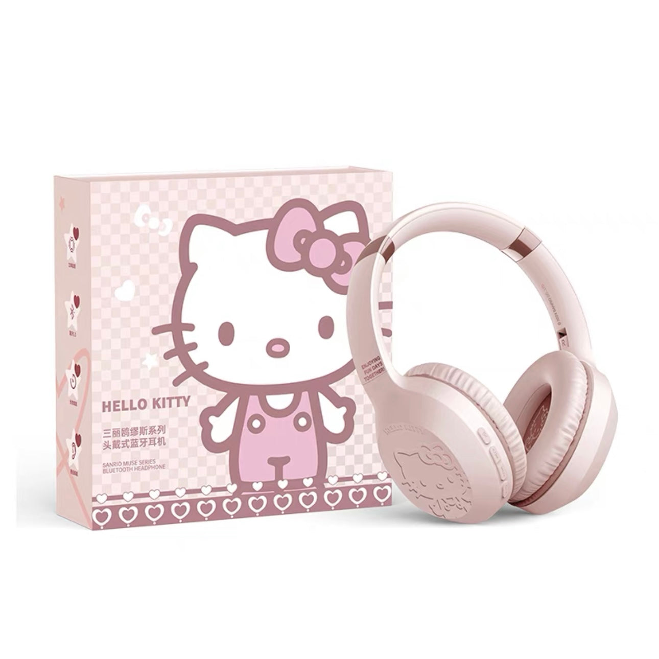Sanrio Bluetooth Headphones Over Ear, 35H Playtime Retractable Foldable Headphones for Home Office Cellphone PC Ect.