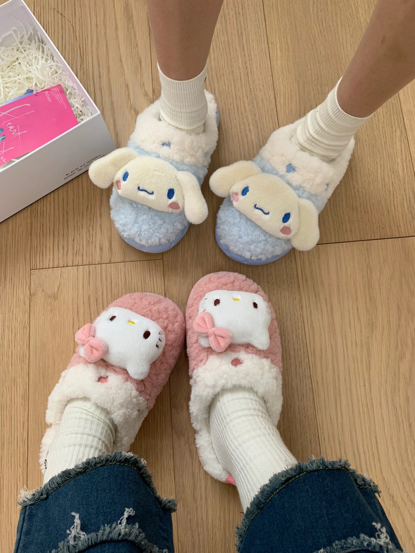 Sanrio Fuzzy Slippers Women Kawaii Slippers for Women House Slippers Cute Slippers