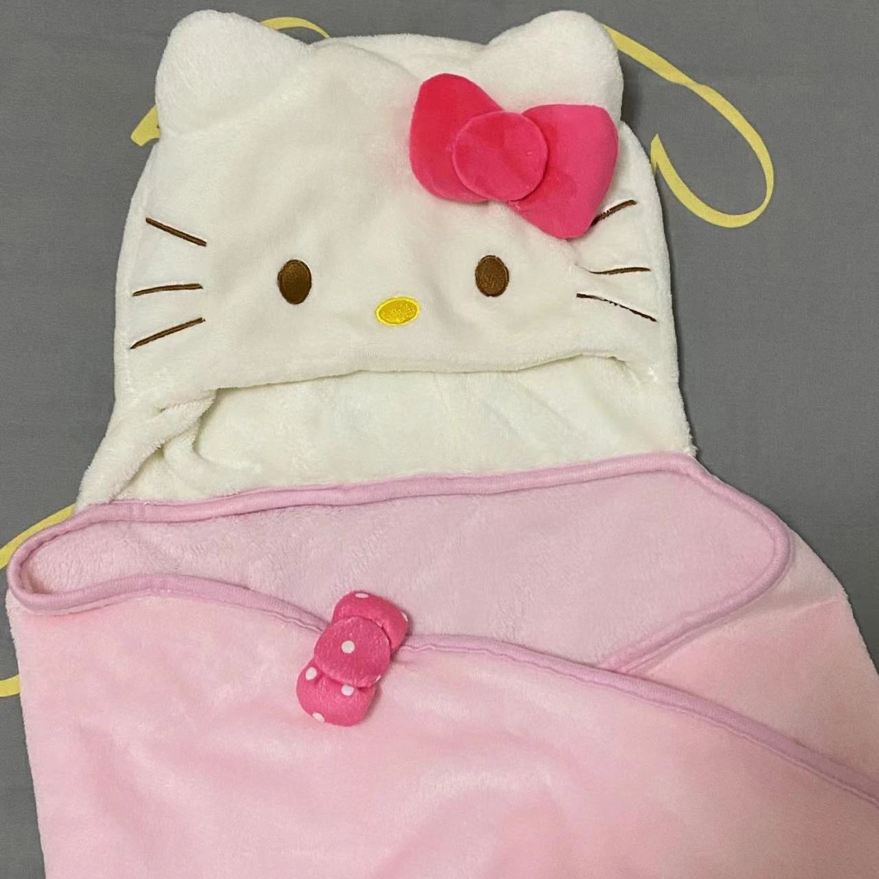 Hellokitty Wearable Hooded Blanket for Adults Fuzzy Warm Cozy Plush Furry Hoodie Throw Cloak Wrap -Gifts for Women Adults and Kids
