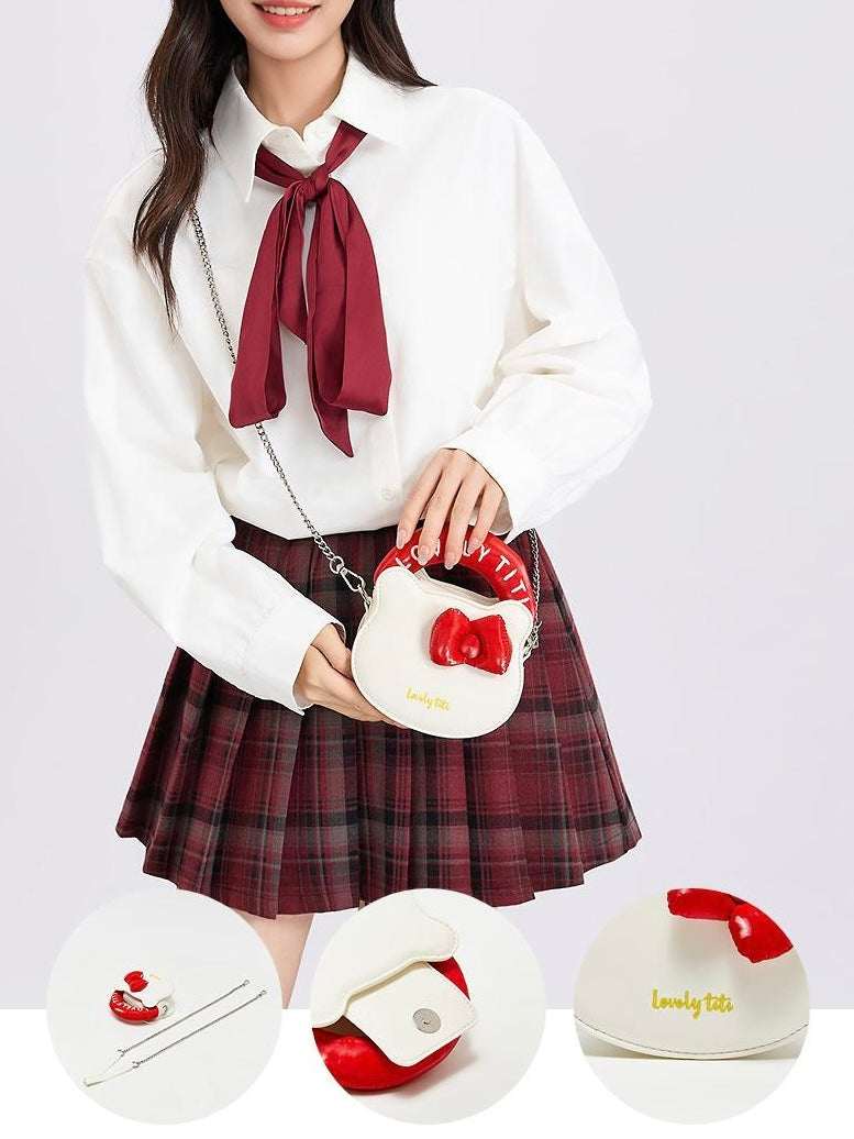 Hellokitty Shape Small Top Handle Bags Mini Purses Handbags Mini Crossbody Purse