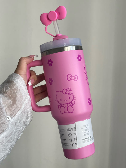 SipSweetie｜Hellokitty In-Car Insulated Cup 1200 ml Tumbler with Handle Stainless Steel Insulated Cup with Lid #0028